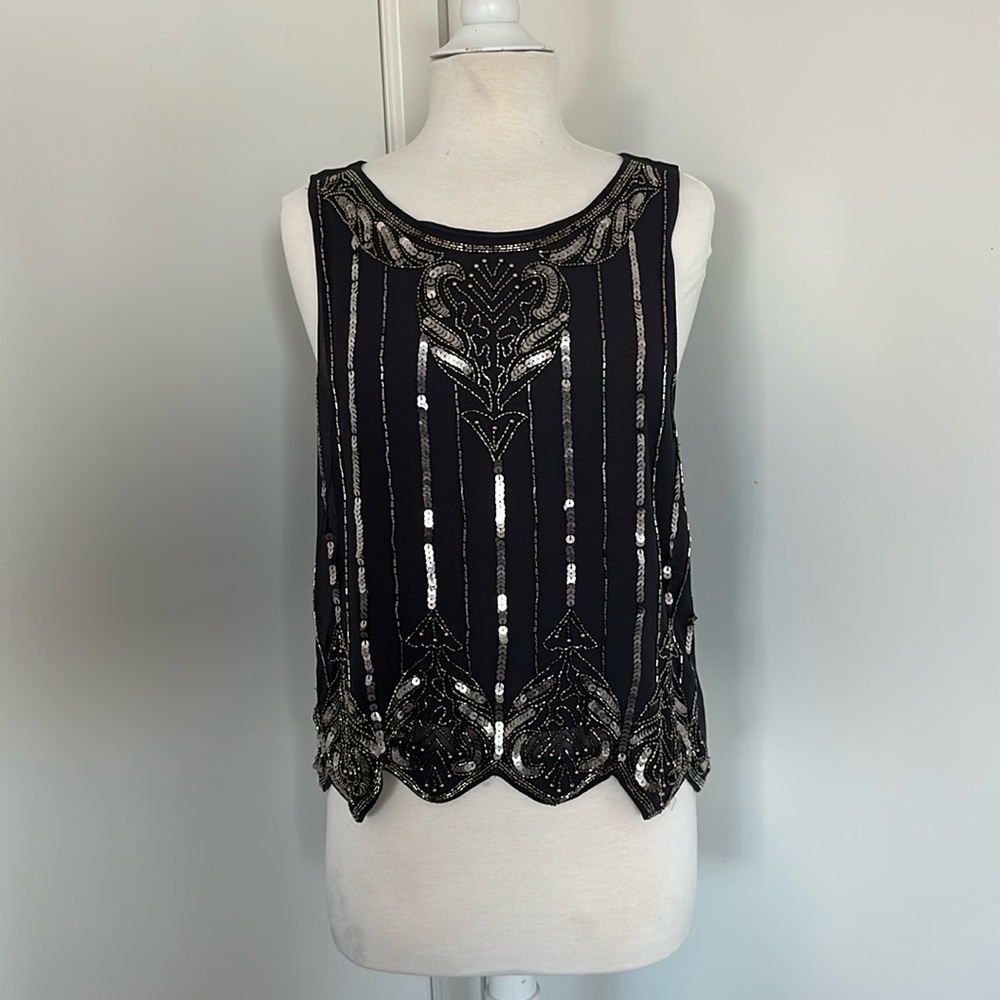 Forever 21 Grey Sequin Embellished Top